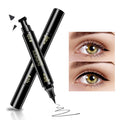 Dual-Ended Stamp Eyeliner Pen Waterproof And Smudge-Proof Black Eyeliner With Triangular Tip Long-Lasting Precision
