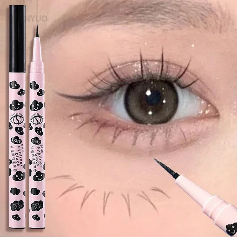 0.01mm Liquid Eyeliner Pen Ultra-thin Matte Smooth Quick Dry Waterproof Eyeliner Lower Eyelash Silkworm Pencil Non Smudging
