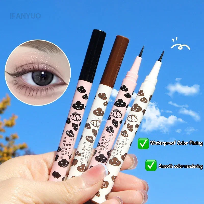 0.01mm Liquid Eyeliner Pen Ultra-thin Matte Smooth Quick Dry Waterproof Eyeliner Lower Eyelash Silkworm Pencil Non Smudging